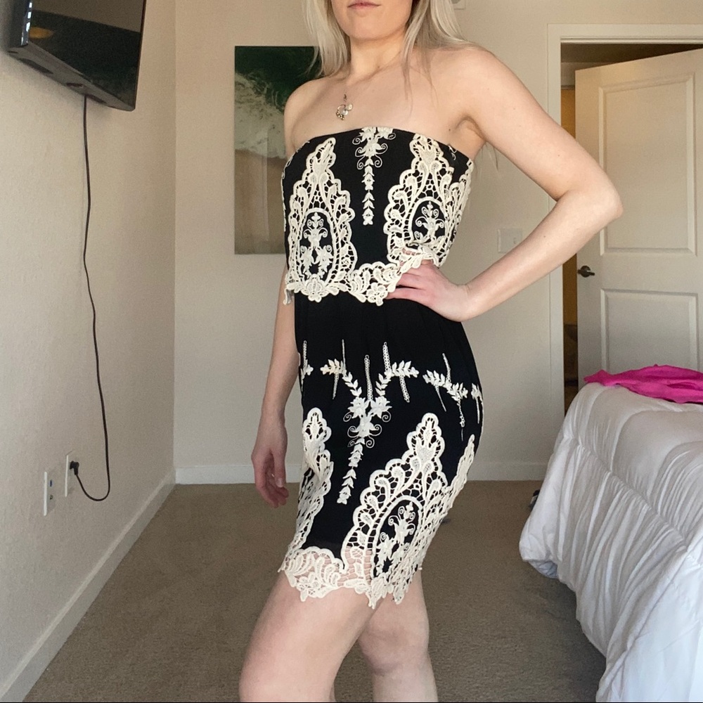 Boutique Strapless print dress